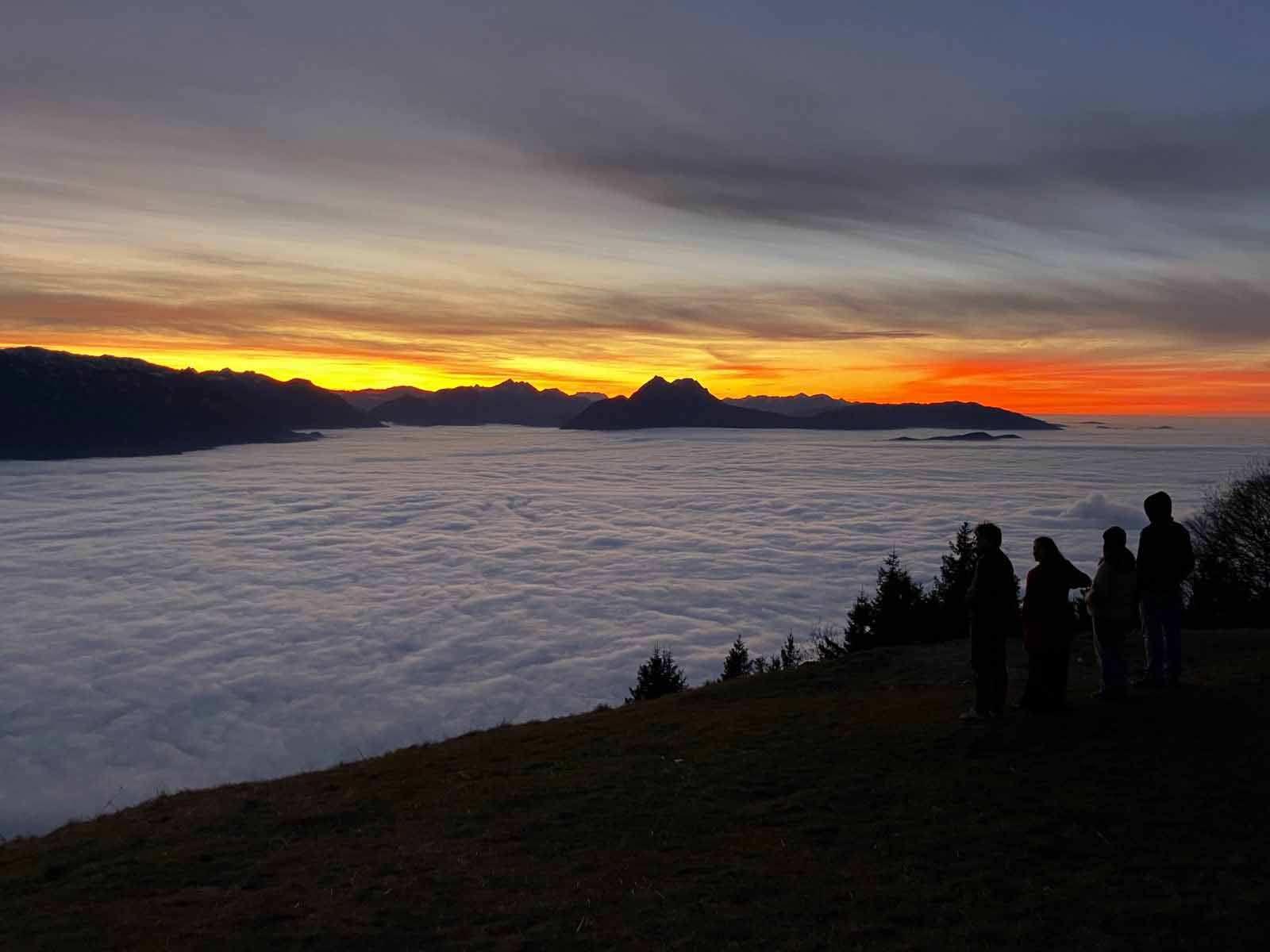 Sonnenuntergang Weihnachtsfeier